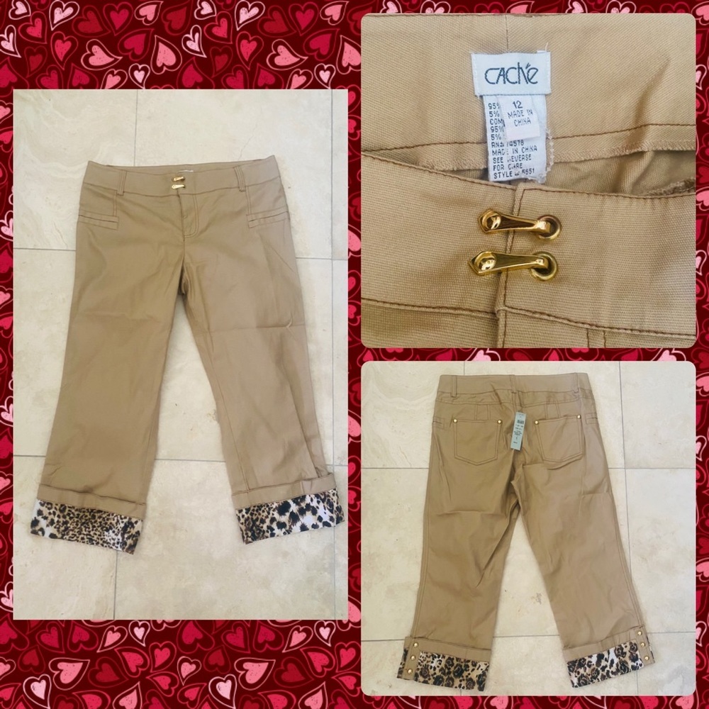 Cache Khaki Capri Pants